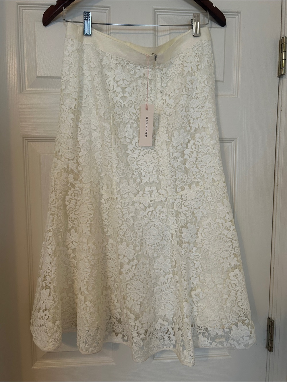 Rebecca Taylor Cream Lace A-Line Skirt - Picture 3 of 4